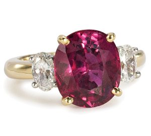 Stunning Ruby Ring Surrounded by Diamonds